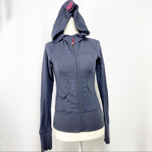Lululemon Navy Blue hooded Long sleeve zip-up Sz 2 - Picture 1 of 7